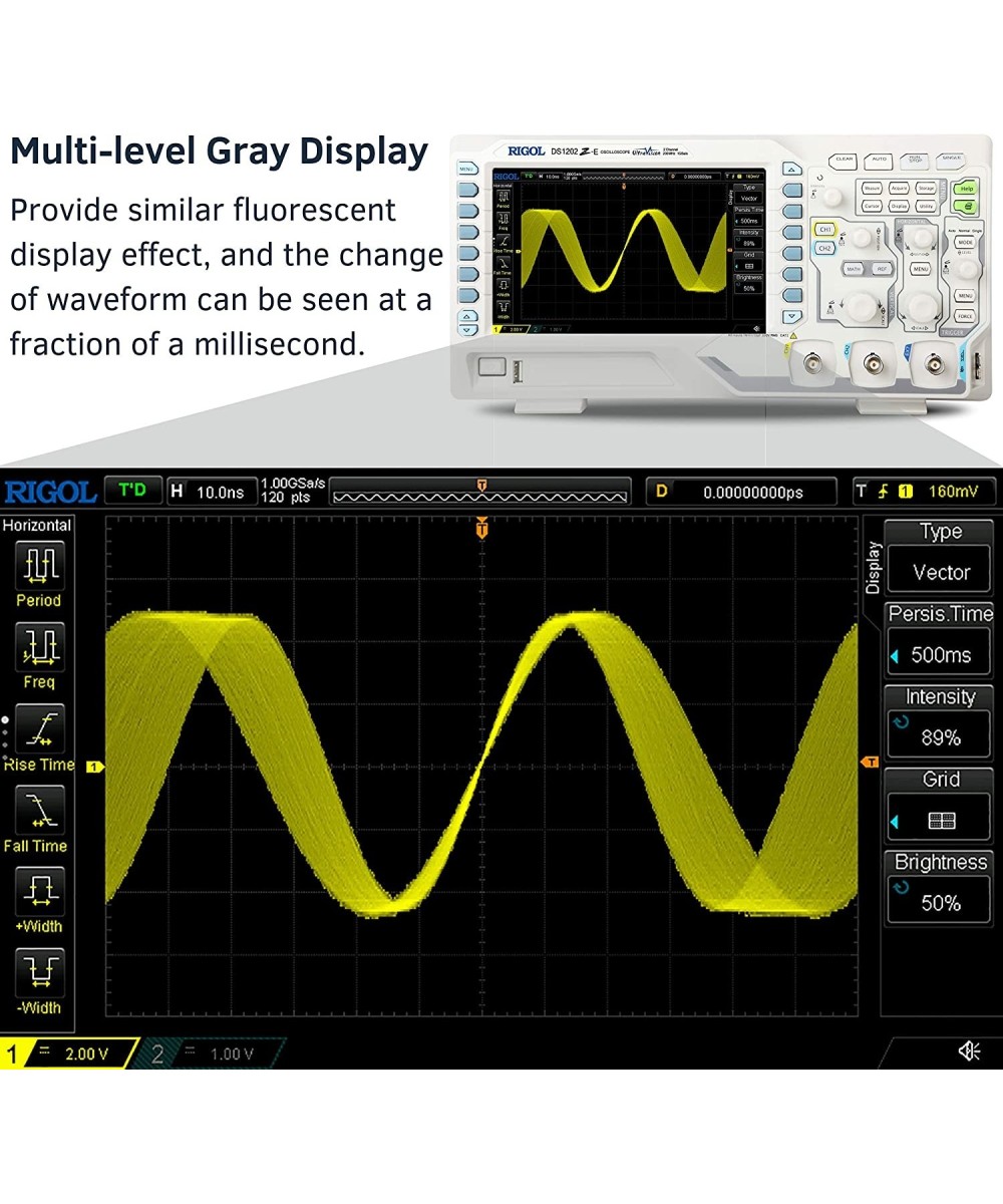 Osciloscopio Digital RIGOL DS1202z-E 2 Canales 200 MHZ 1GS/s