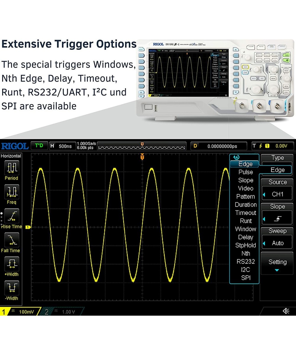 Osciloscopio Digital RIGOL DS1202z-E 2 Canales 200 MHZ 1GS/s