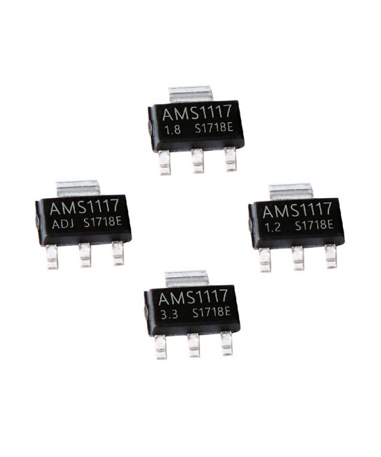 Regulador de voltaje AMS1117 SOT-223 (ADJ-1.2V-1.8V-3.3V-5.1V)