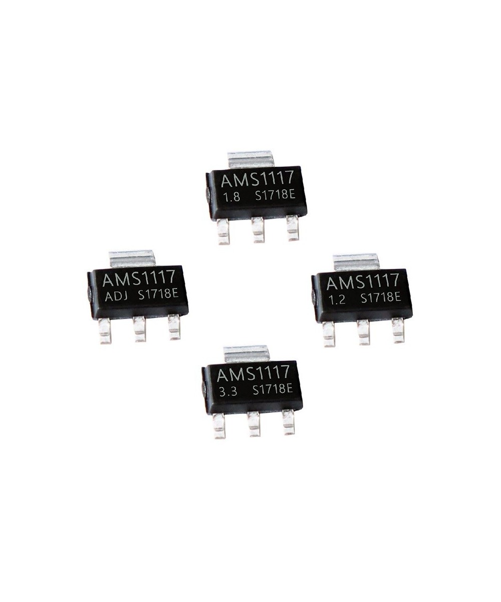 Regulador de voltaje AMS1117 SOT-223 (ADJ-1.2V-1.8V-3.3V-5.1V)