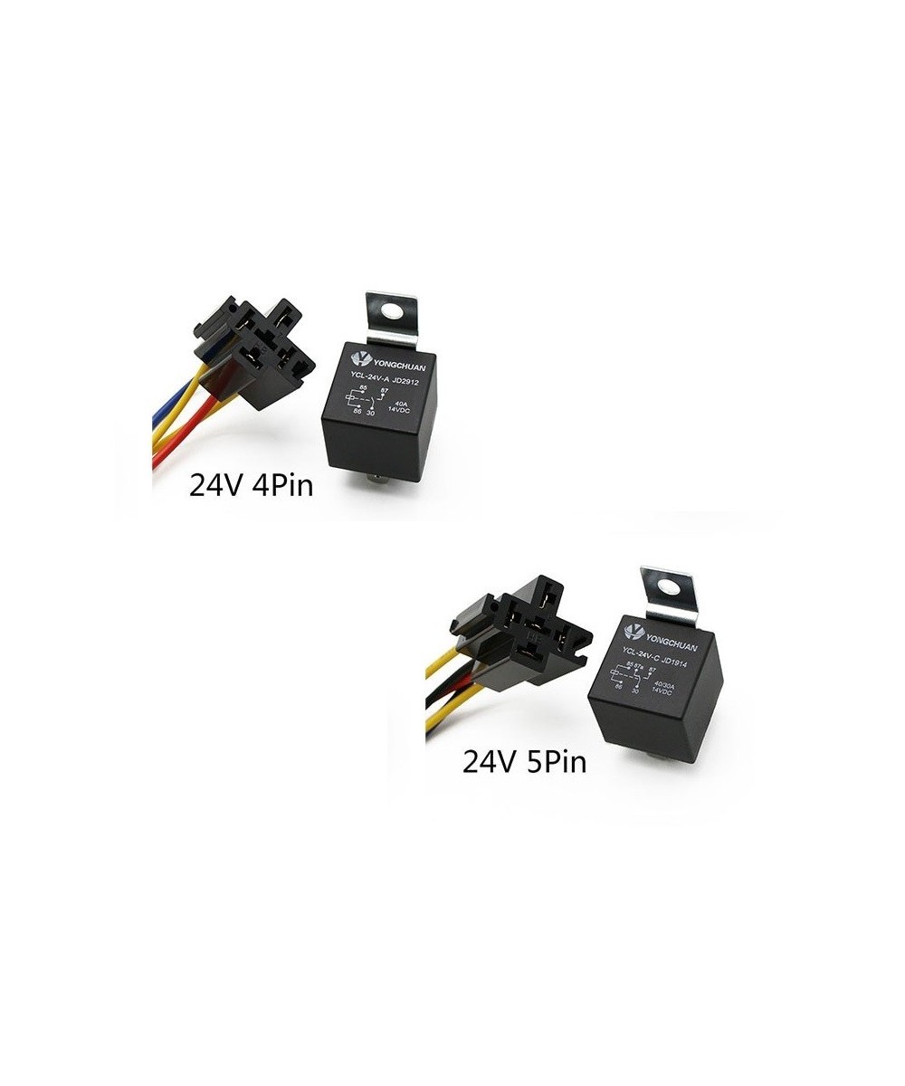 Rele 24V 40A con Zocalo 4 o 5 Pines