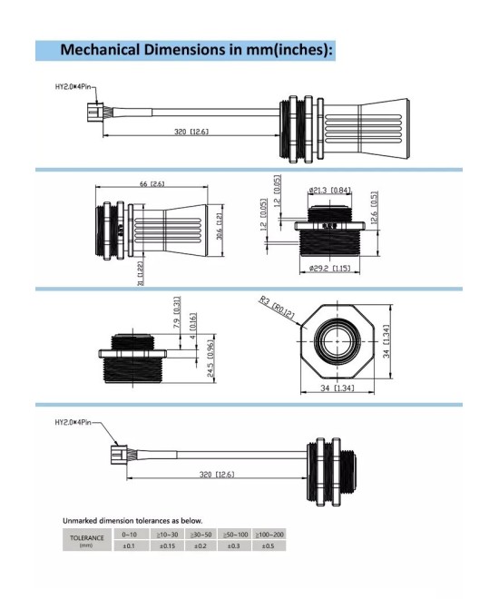Sensor Ultrasonico A0121AU con puerto serial UART