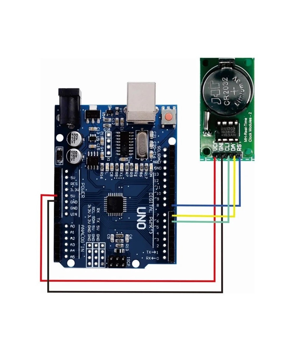 Modulo de reloj tiempo real RTC DS1302 mas batería