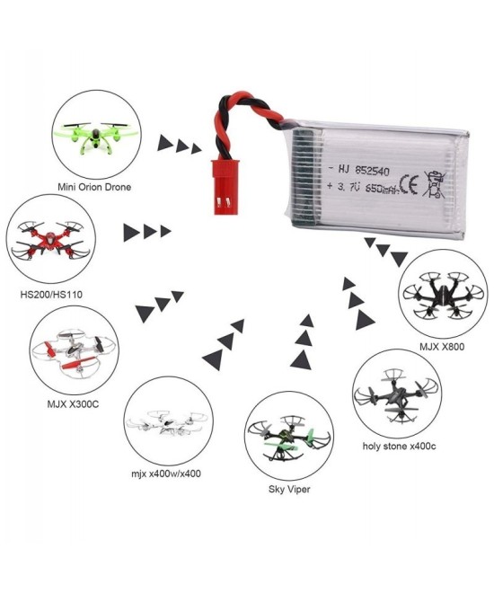 Batería tipo LiPo recargable 3.7V 650mAh