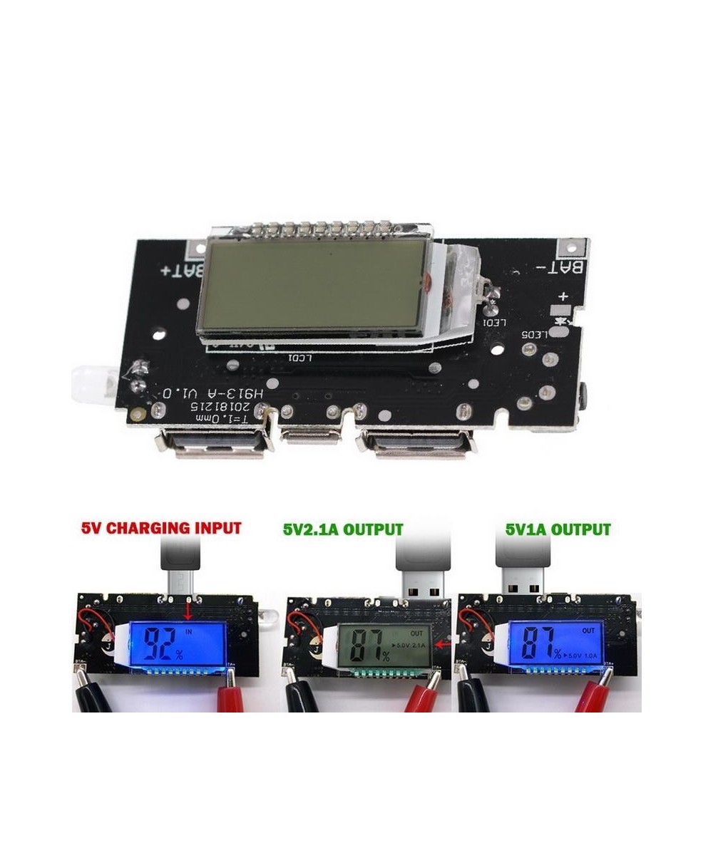 Modulo de Carga USB para Baterias 18650 con Pantalla BMS