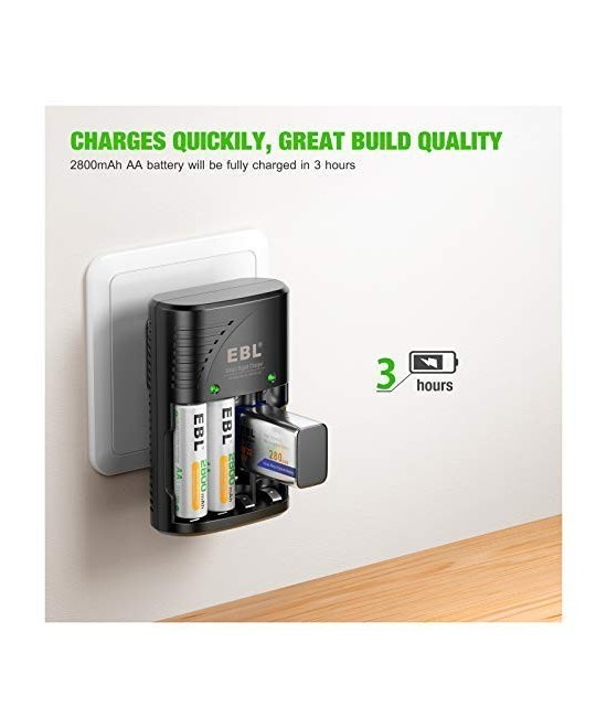 Cargador de Baterias AA/AAA/9V EBL-802