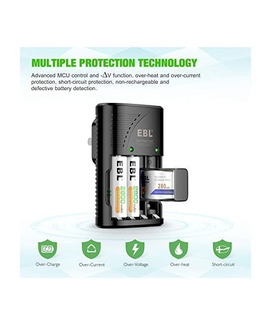 Cargador de Baterias AA/AAA/9V EBL-802