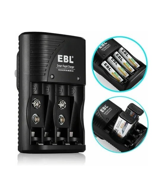 Cargador de Baterias AA/AAA/9V EBL-802