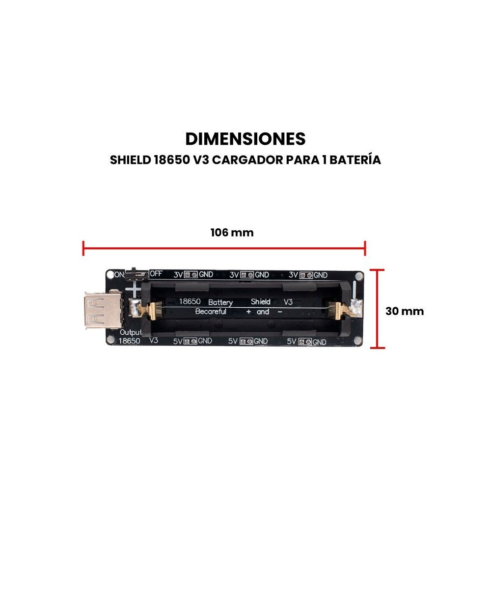 Modulo Cargador de Bateria 18650 Shield 1/2/4 Baterias