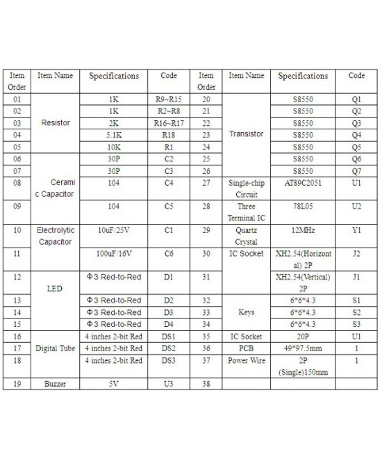 Reloj Digital LED con Display 6Bits AT89C2051 con Alarma (DIY)