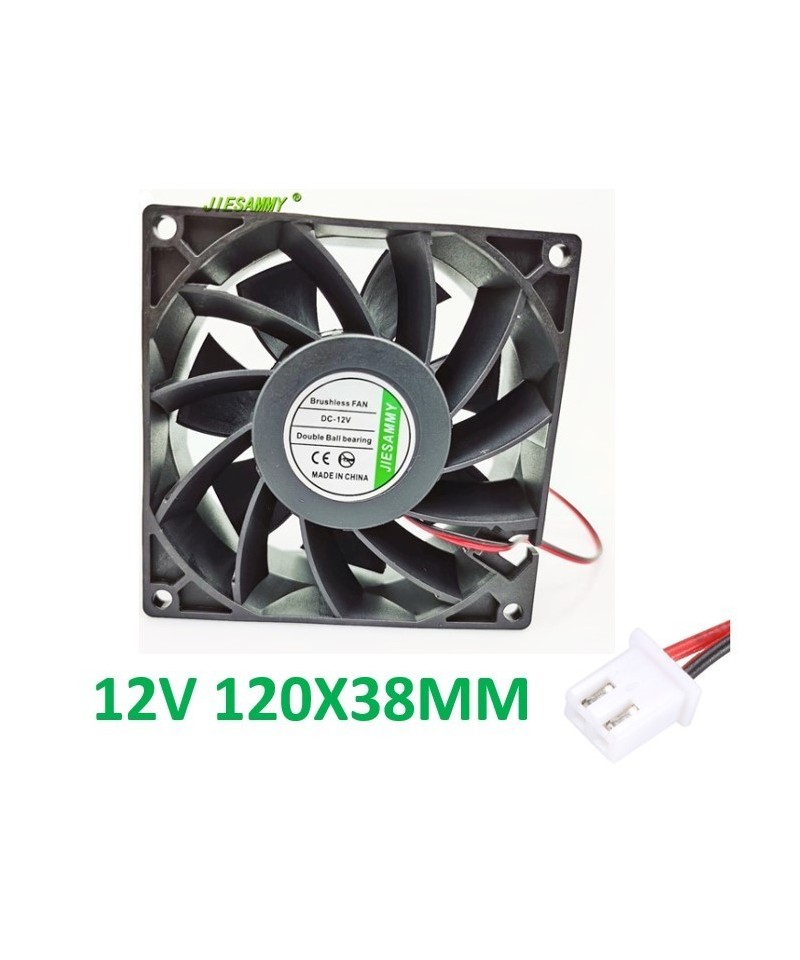 Ventilador plástico de 12V 120x120x38mm