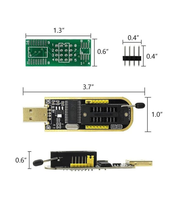 Programador USB CH341 con Base1.8v SPI Flash Sop8 Dip8 W25