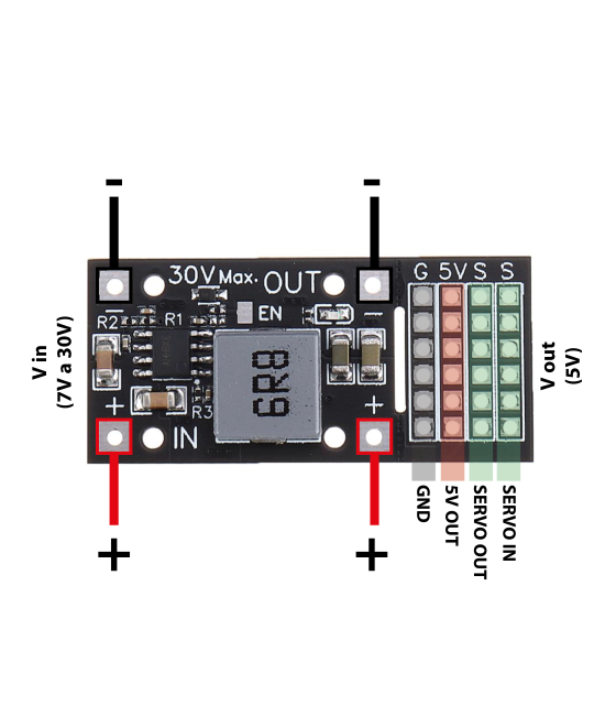 Estabilizador / Regulador descendente de Voltaje 7V-24V a 5V 5A DC-DC MP2482 SY8205