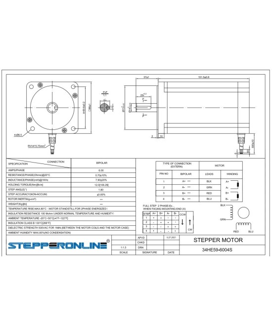 Motor Paso a Paso Nema 34 con Controlador DM860I
