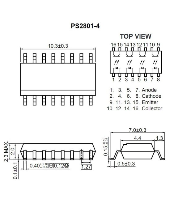 Optoacoplador PS2801-4 (SOP)