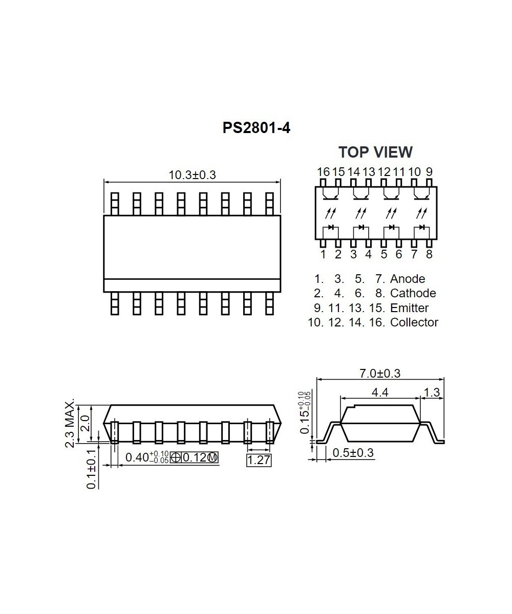 Optoacoplador PS2801-4 (SOP)