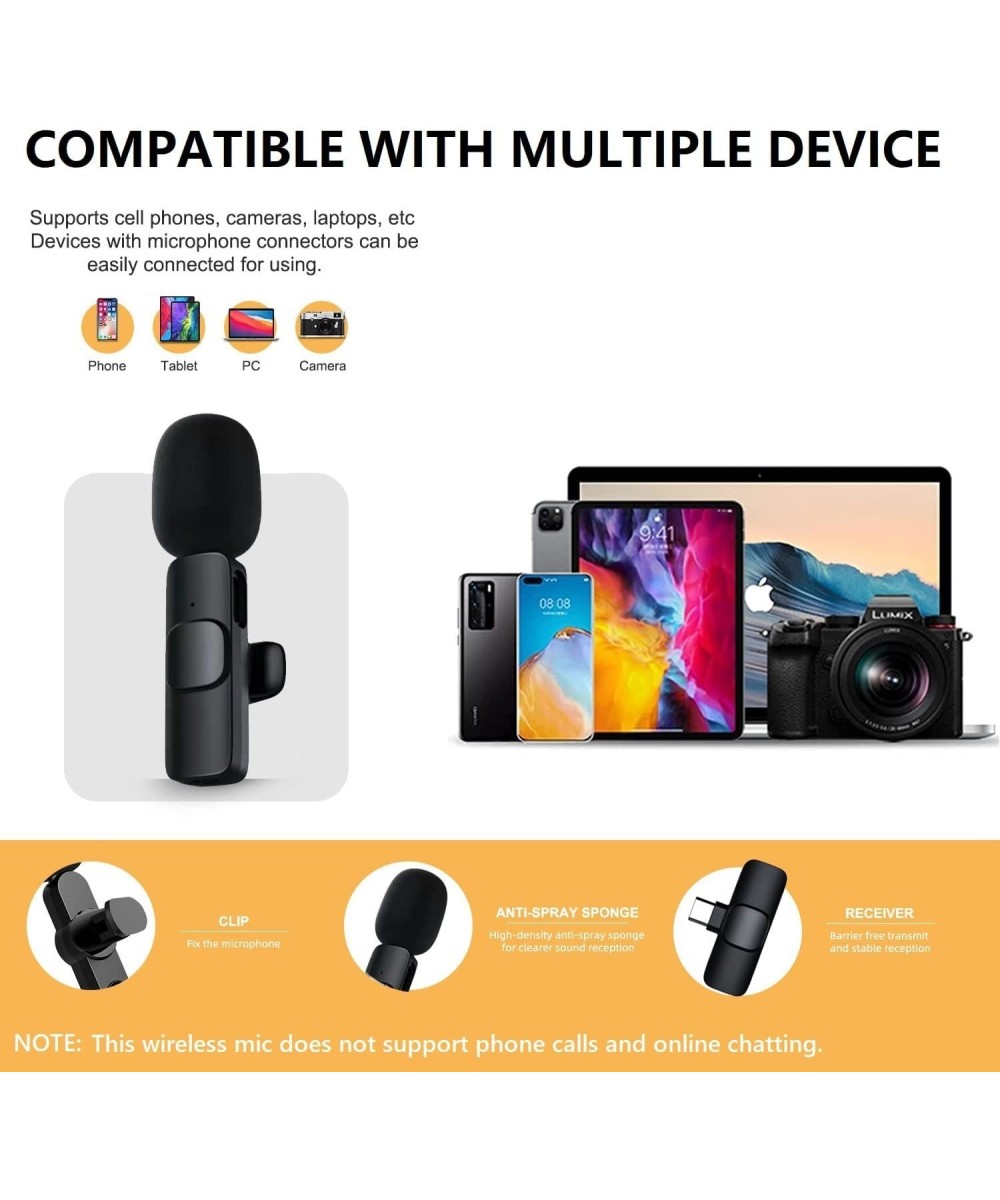 Microfono Lavalier Inalambrico para Celular Tipo USB-C / LIGHTNING