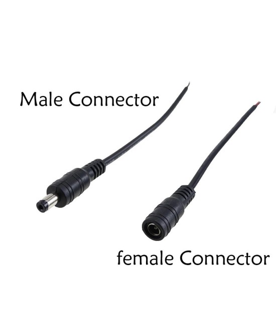 Conector Pigtail de conexion DC2.1 5.5x2.5mm Hembra / Macho