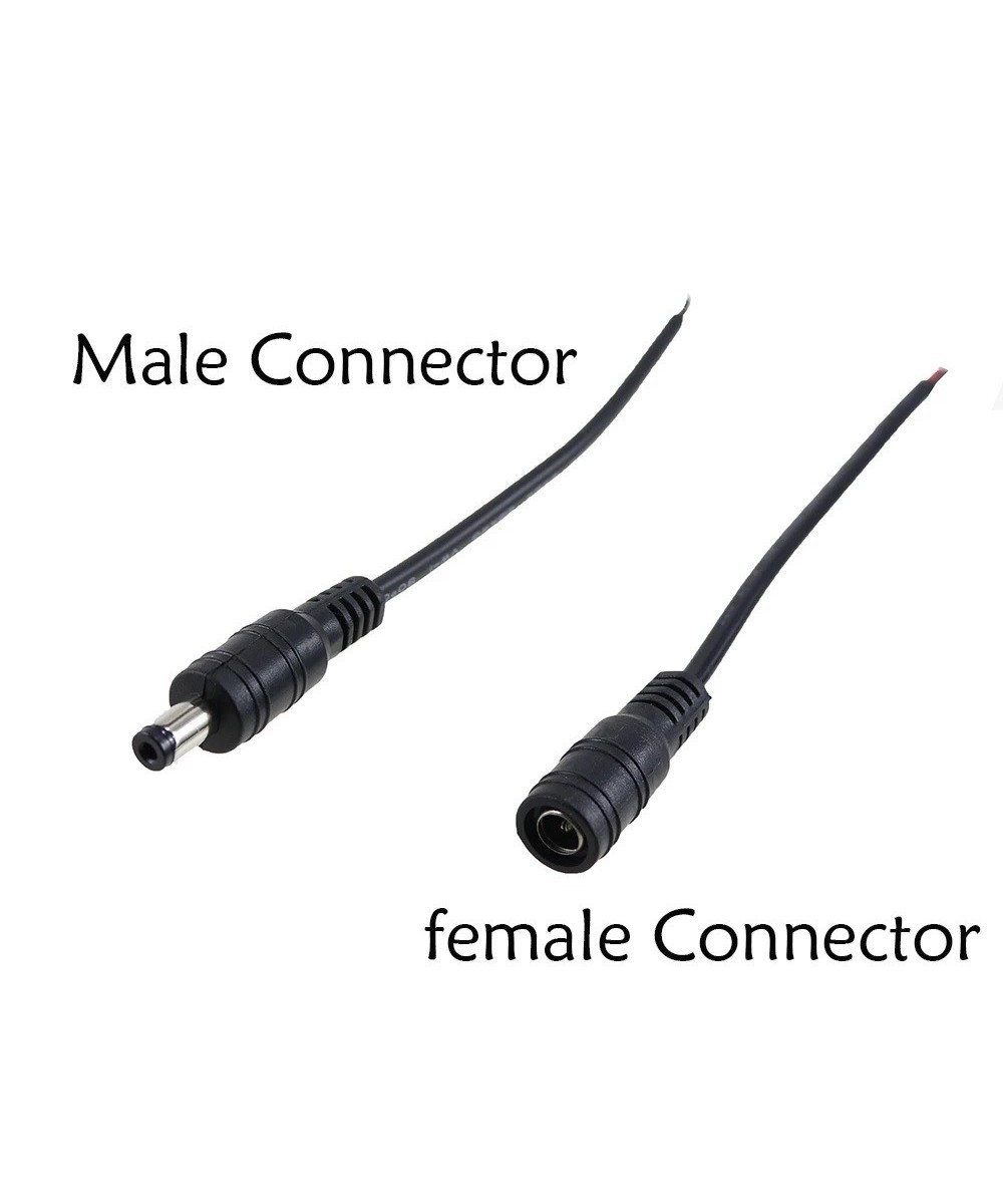 Conector Pigtail de conexion DC2.1 5.5x2.5mm Hembra / Macho