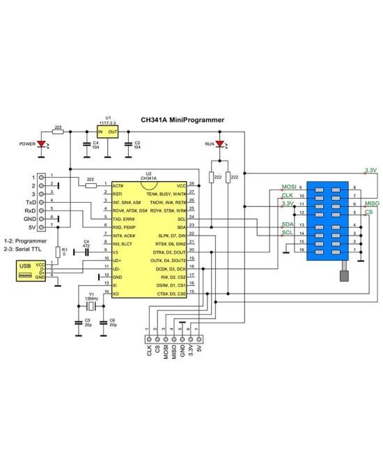 Programador USB CH341 con Base1.8v SPI Flash Sop8 Dip8 W25