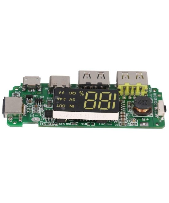 Modulo de Carga para Baterias de Litio 18650 5V 2.4A Input USB-C/Lightning/Micro USB BMS