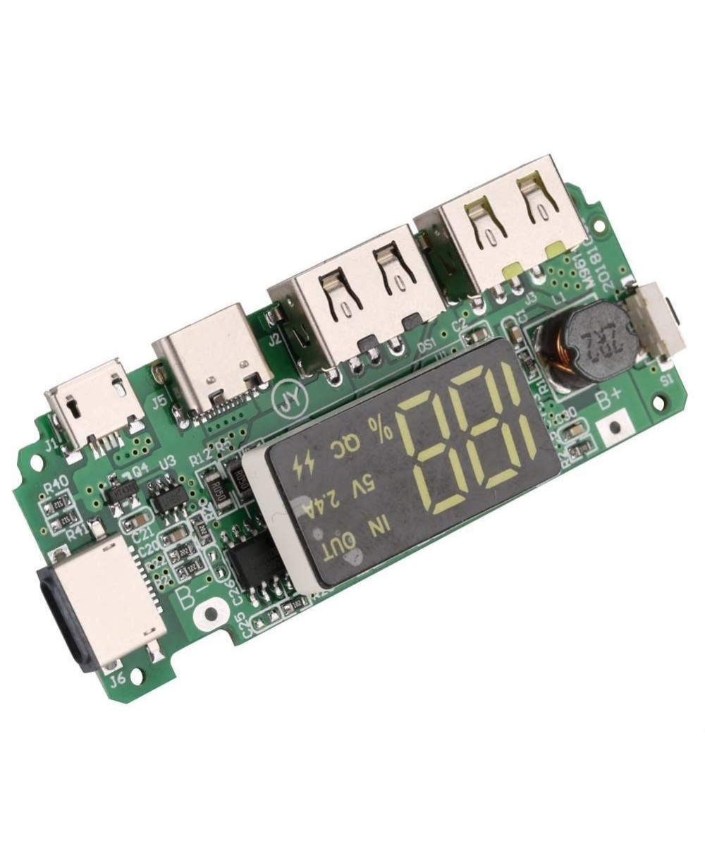 Modulo de Carga para Baterias de Litio 18650 5V 2.4A Input USB-C/Lightning/Micro USB BMS