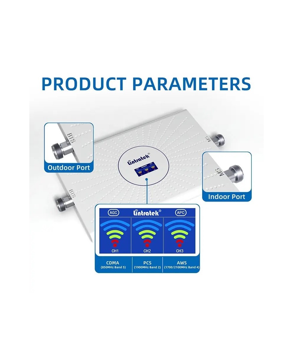 Kit amplificador de señal celular 2G/3G/4G TIGO y Claro, 850/1900/1700/2100MHz LINTRATEK AA23-CPA