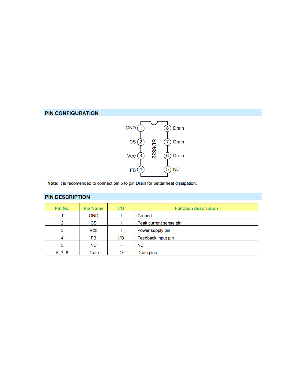 Controlador PWM+PFM MOSFET SD6832 (DIP-8)