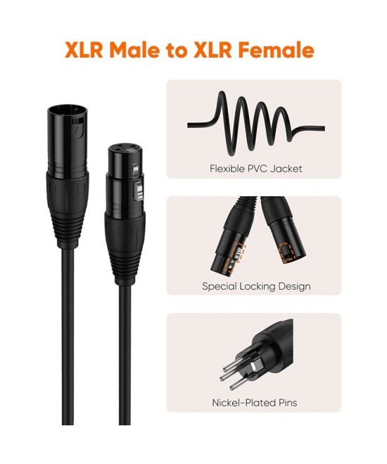 Cable XLR Hembra-Macho 3FT / 1M