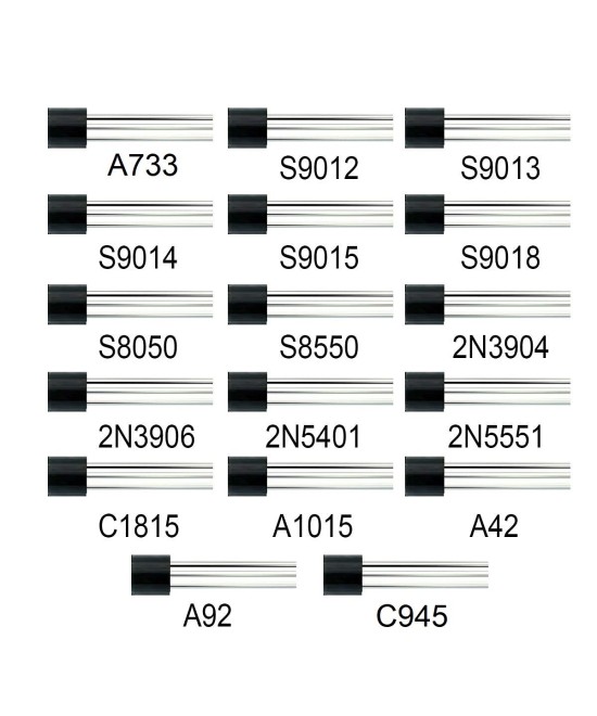Transistores NPN y PNP 17 Valores (Kit)