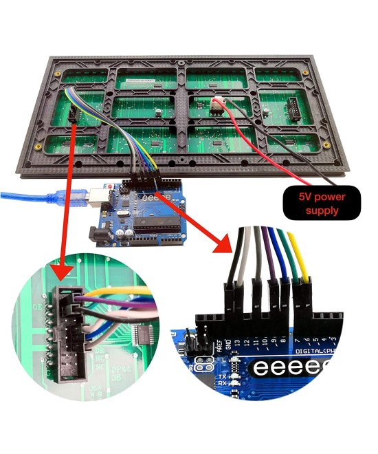 Panel LED P10 32x16 con Controlador HD-W00 Wifi