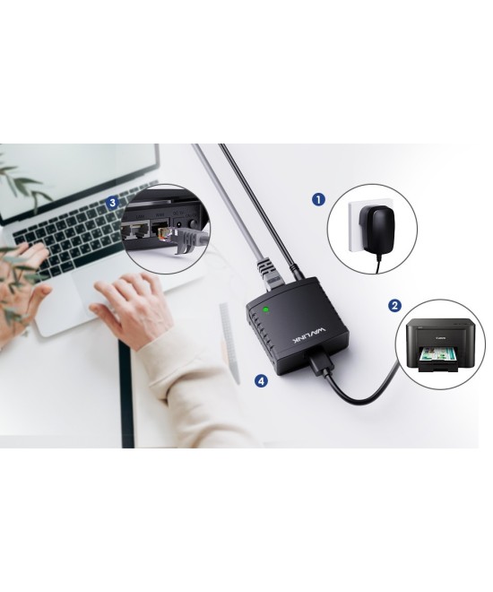 Servidor de Impresora USB 2.0 10/100Mbps RJ45 WN-NU78M41