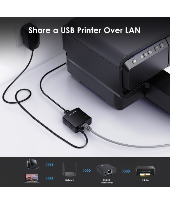 Servidor de Impresora USB 2.0 10/100Mbps RJ45 WN-NU78M41