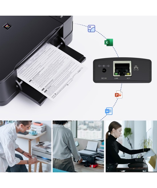 Servidor de Impresora USB 2.0 10/100Mbps RJ45 WN-NU78M41