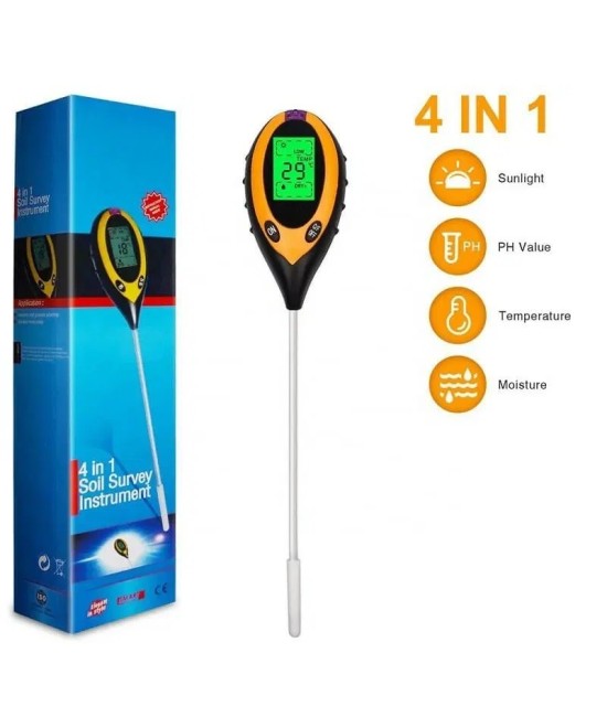 Medidor de PH/Temperatura de Suelo 4 en 1