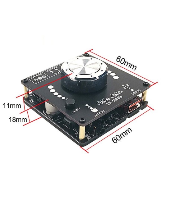 Tarjeta Amplificador de Audio 100W+100W Bluetooth 5.0 ZK-1002M