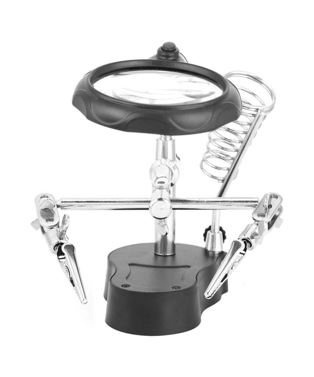 Lupa con Pinzas Sujetadoras y Luz LED TE-801