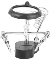 Lupa con Pinzas Sujetadoras y Luz LED TE-801