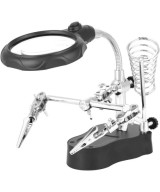 Lupa con Pinzas Sujetadoras y Luz LED TE-801