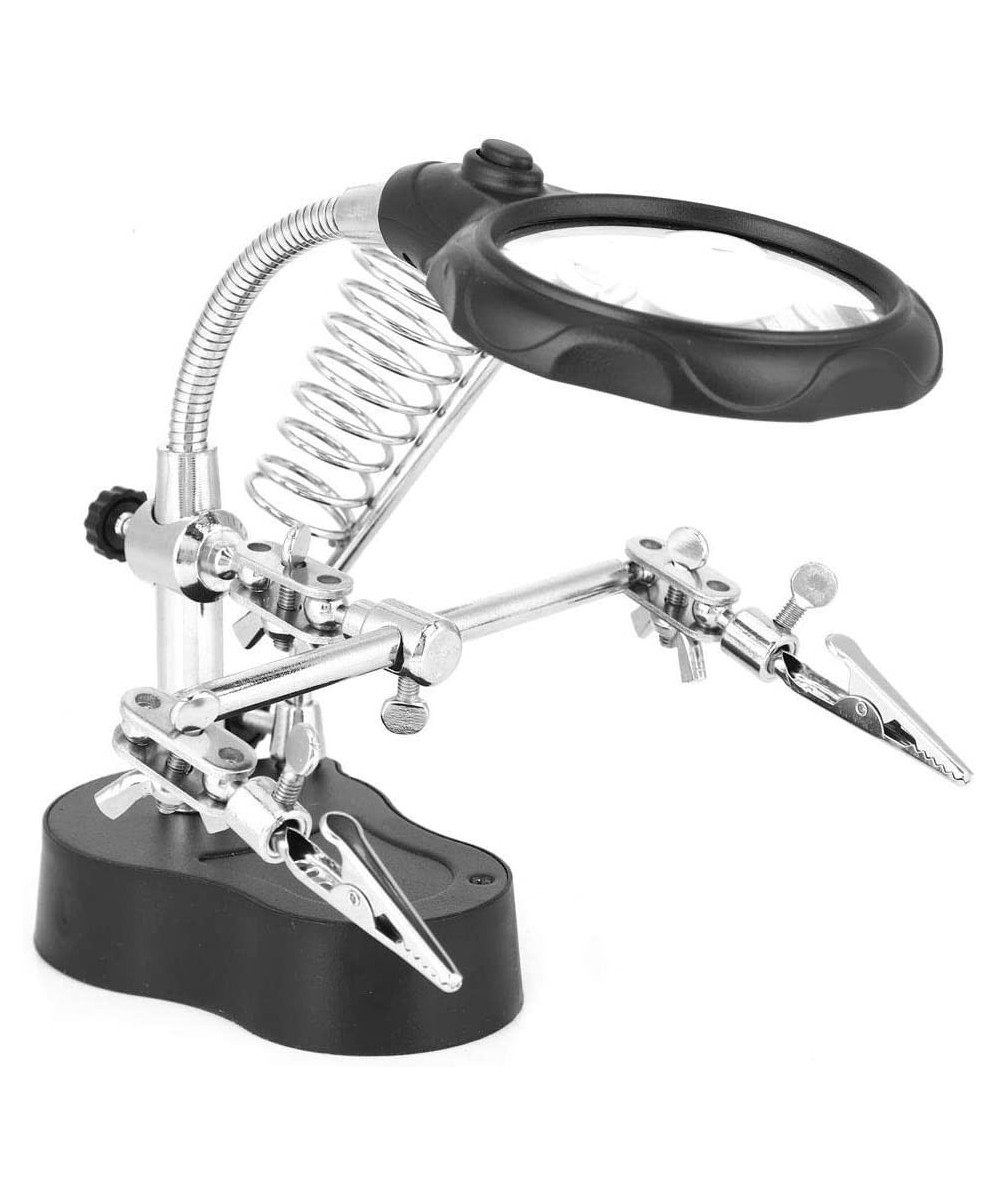 Lupa con Pinzas Sujetadoras y Luz LED TE-801