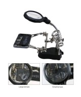 Lupa con Pinzas Sujetadoras y Luz LED TE-801
