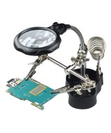 Lupa con Pinzas Sujetadoras y Luz LED TE-801