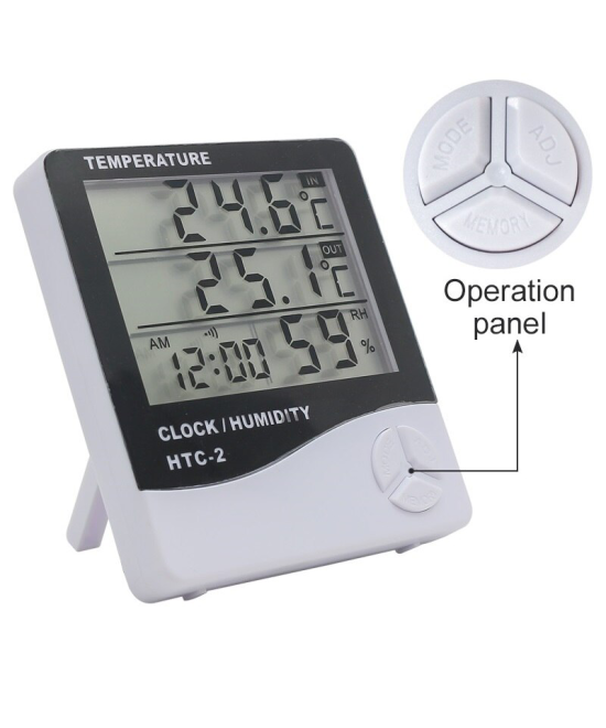 Termohigrometro Digital y Reloj HTC-2