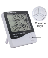 Termohigrometro Digital y Reloj HTC-2