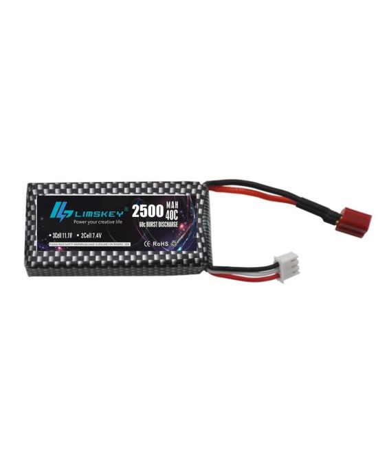 Bateria Tipo LiPo recargable 11.1V 2S 2500mAh Limskey 40C Conector Tipo T