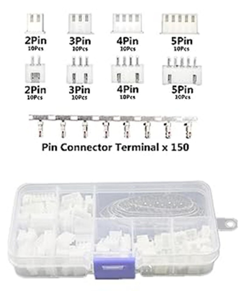 Kit de Terminales de conexión XH2.54mm 230pcs 2/3/4/5 pines