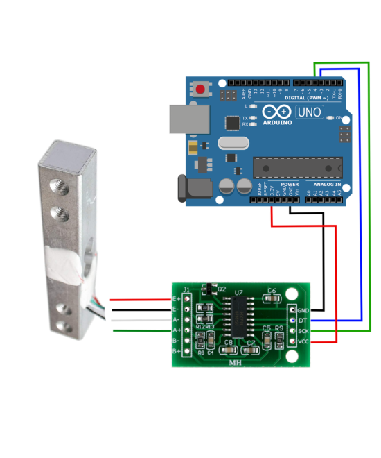 Modulo y Sensor de peso 20Kg HX711 FZ1439