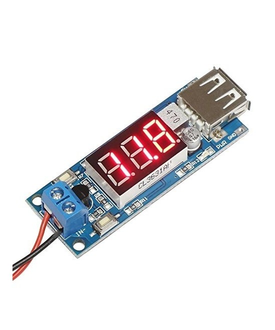 Regulador de voltaje descendente USB DC-DC 5V 2A HW-318 con pantalla