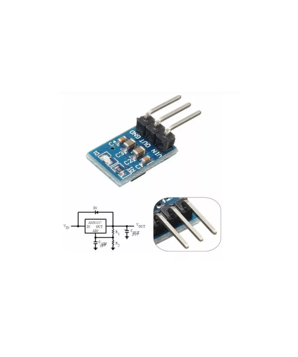 Modulo regulador de voltaje descendente 3.3V LDO 800MA AMS1117