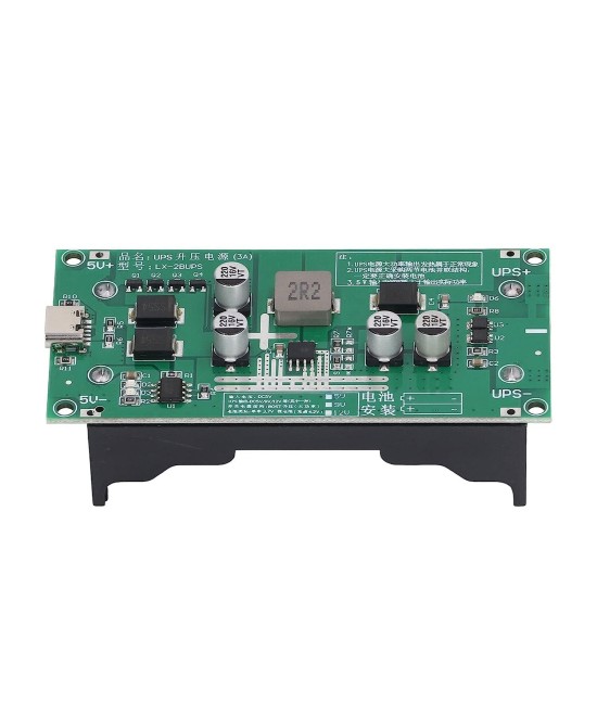 Modulo de Refuerzo de Carga de 2 Baterias de Litio 18650 USB-C 5V/9V/12V 3A para UPS LX-2BUPS